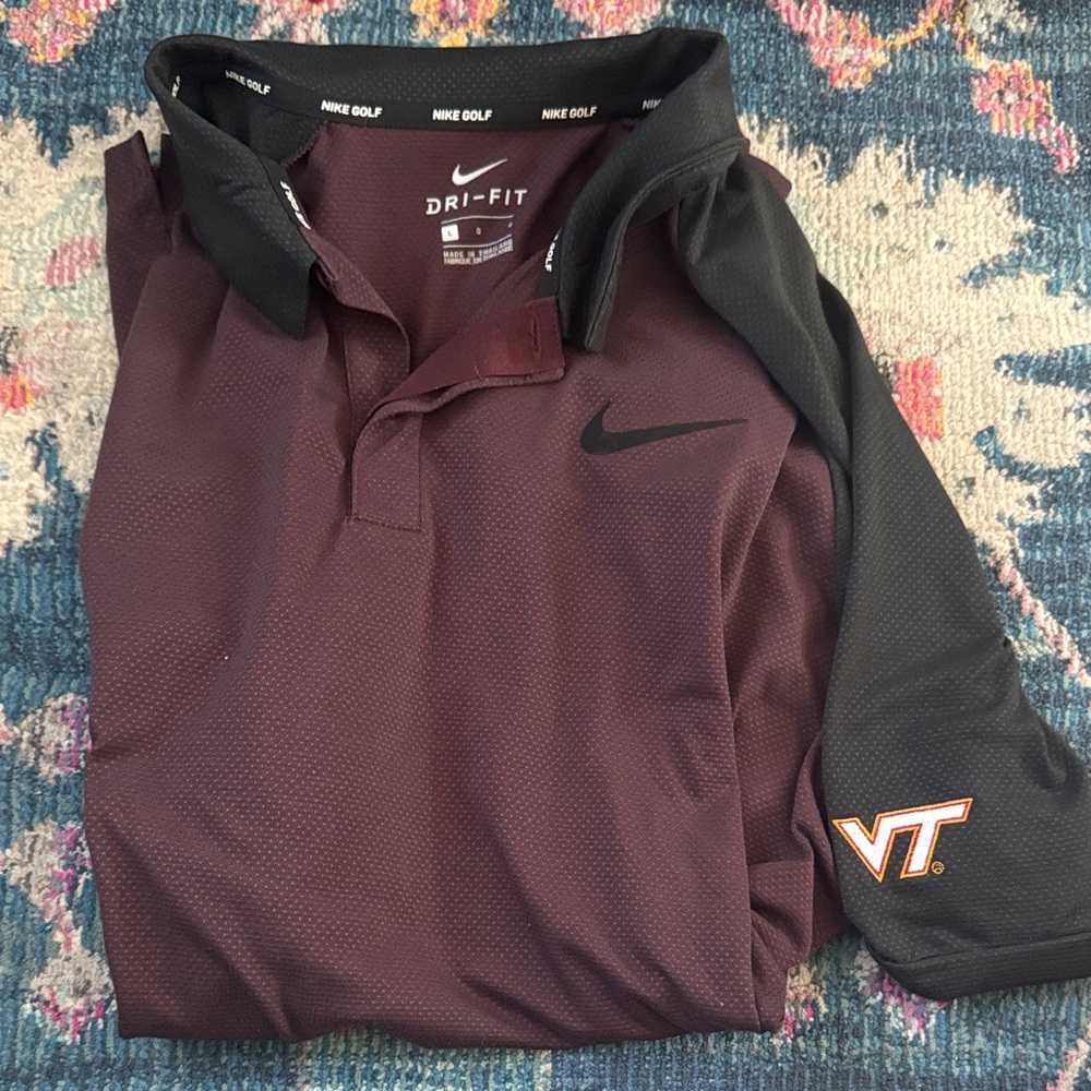 Nike Golf Maroon and Black Virginia tech  Polo Shirt